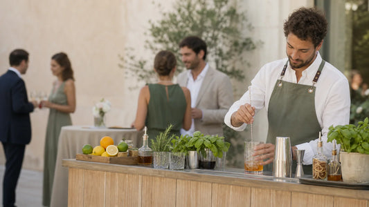 Bar mobile installé dans une réception événementielle