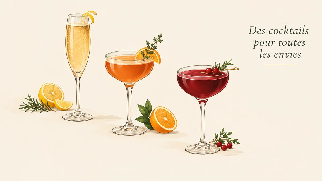 Trois cocktails aux intensités amères différentes